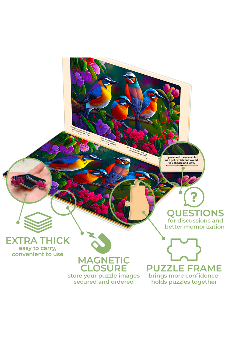 Dementia Puzzle Set for Adults - Large Piece Jigsaw Puzzles for Seniors, Alternate, color, Animals, Nature, City Life