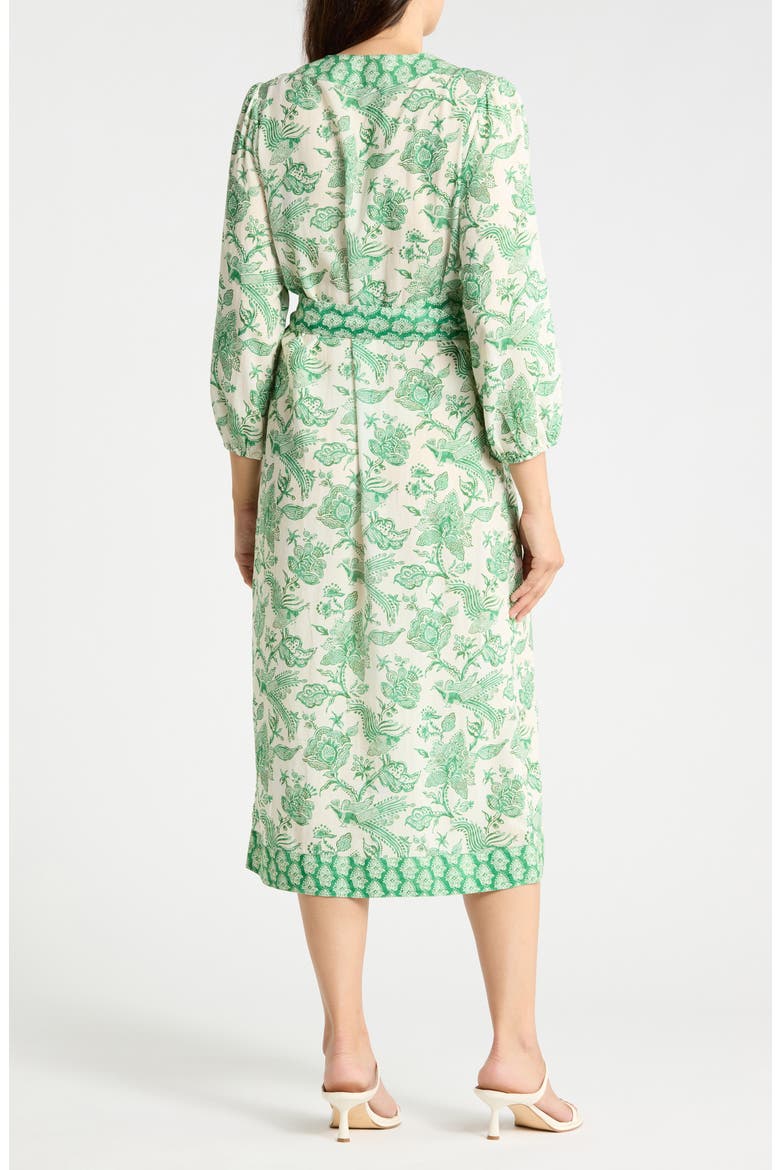 Alana Midi Wrap Dress, Alternate, color, CREAM/ LIME