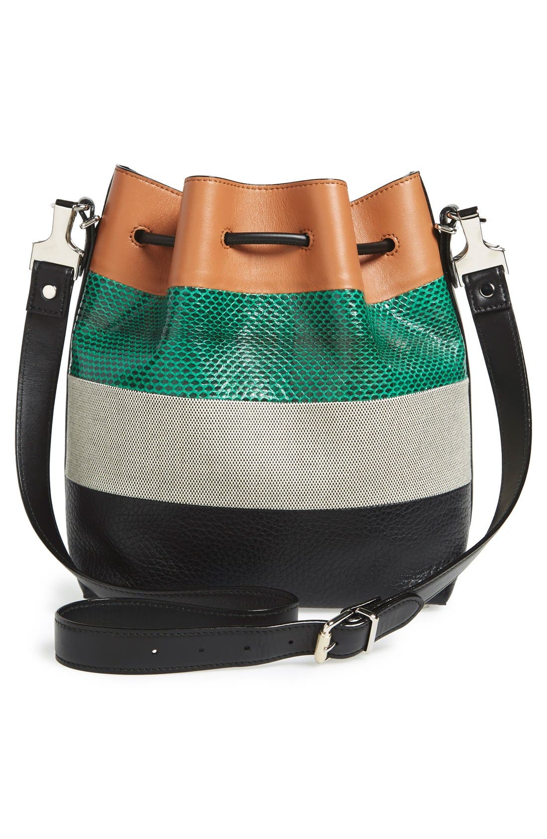 'Medium' Bucket Bag, Alternate, color, DUNE/ ALOE