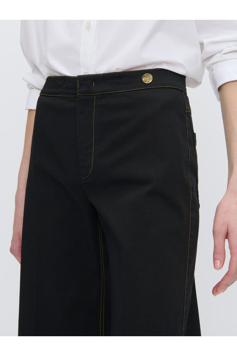 Jane Cotton Stretch Flare Trouser, Alternate, color, Black