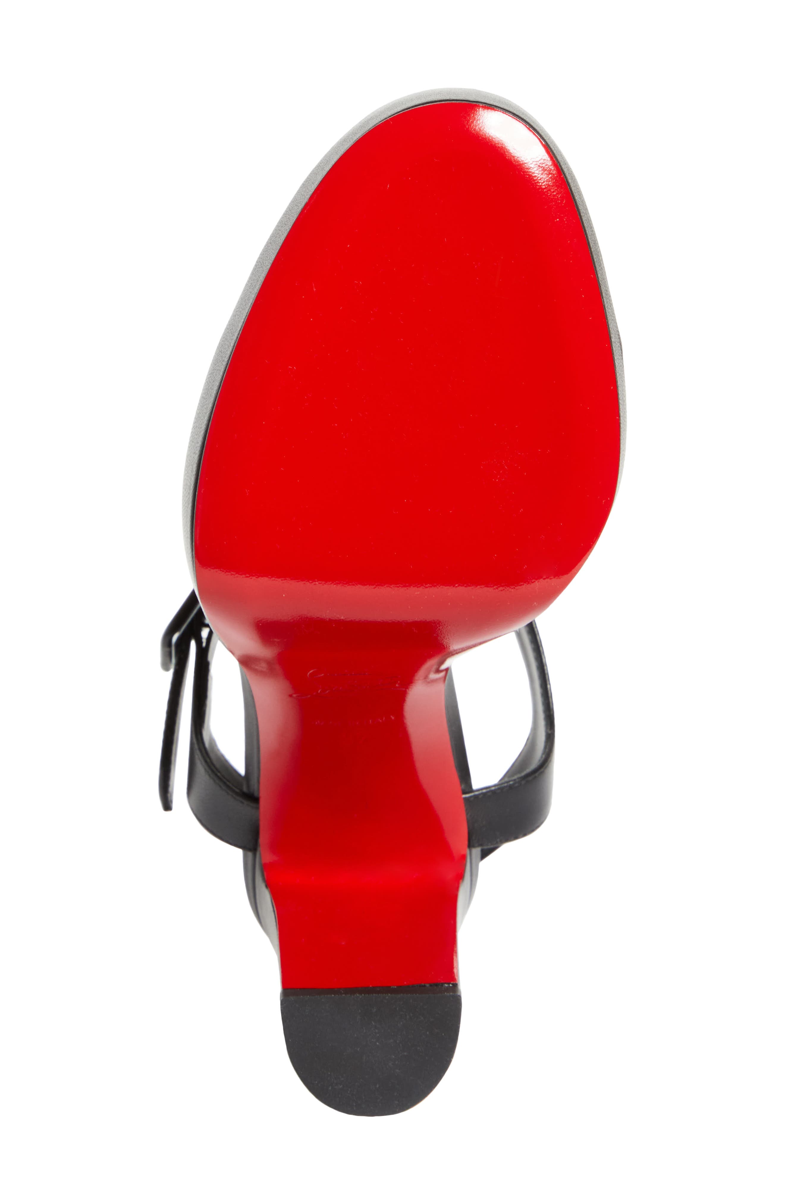 Christian Louboutin Cora Block Heel Sandal, Alternate, color, Black