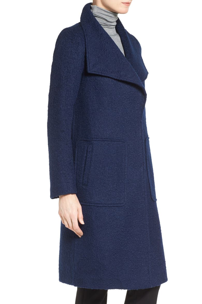 Textured Long Coat, Alternate, color, EVENING BLUE