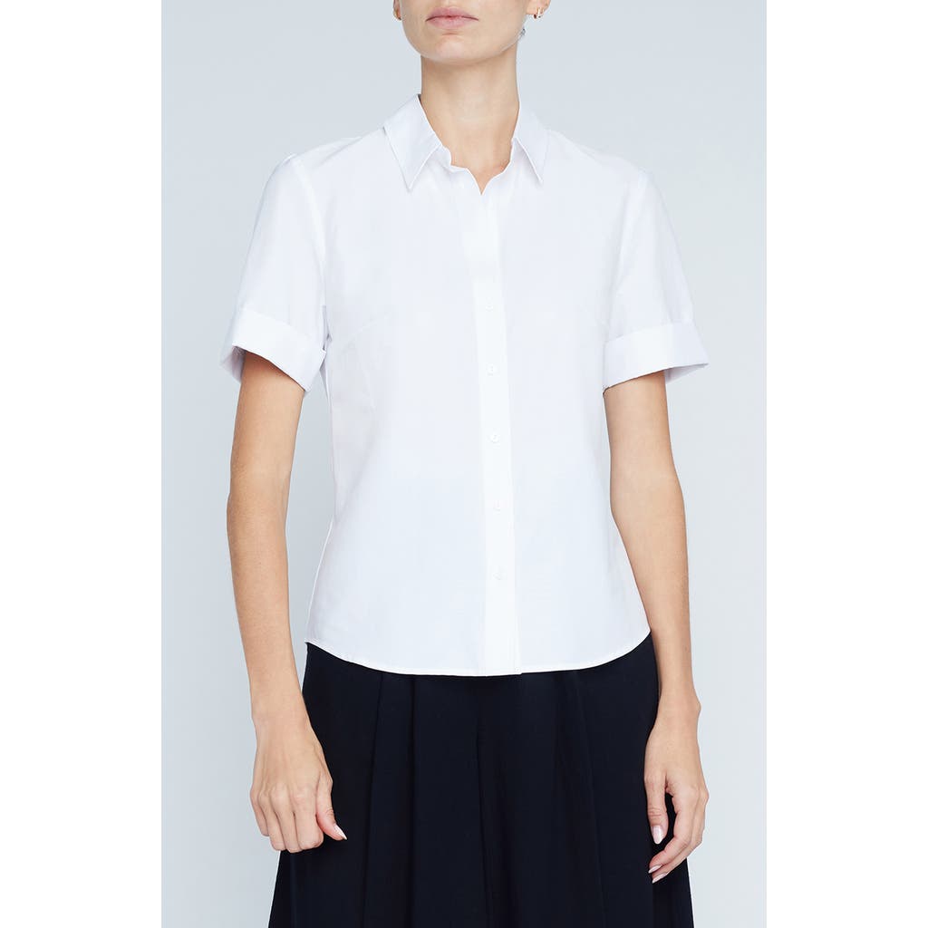 L Agence L'agence Risette Roll Cuff Shirt In White