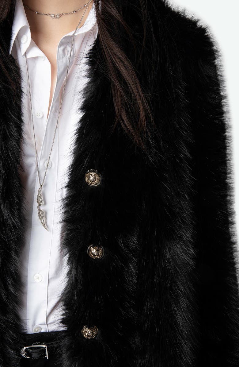 Zadig & Voltaire Milas Faux Fur Coat, Alternate, color, 
