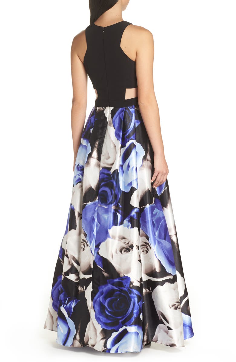 Blondie Nites Mesh Inset Bodice Ballgown, Alternate, color, 