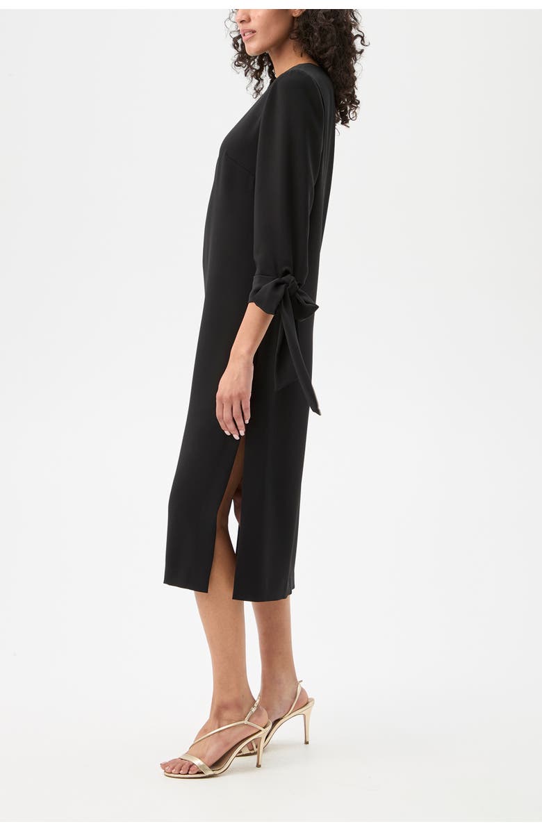 Trina Turk Drama Tie Sleeve Midi Dress, Alternate, color, Black