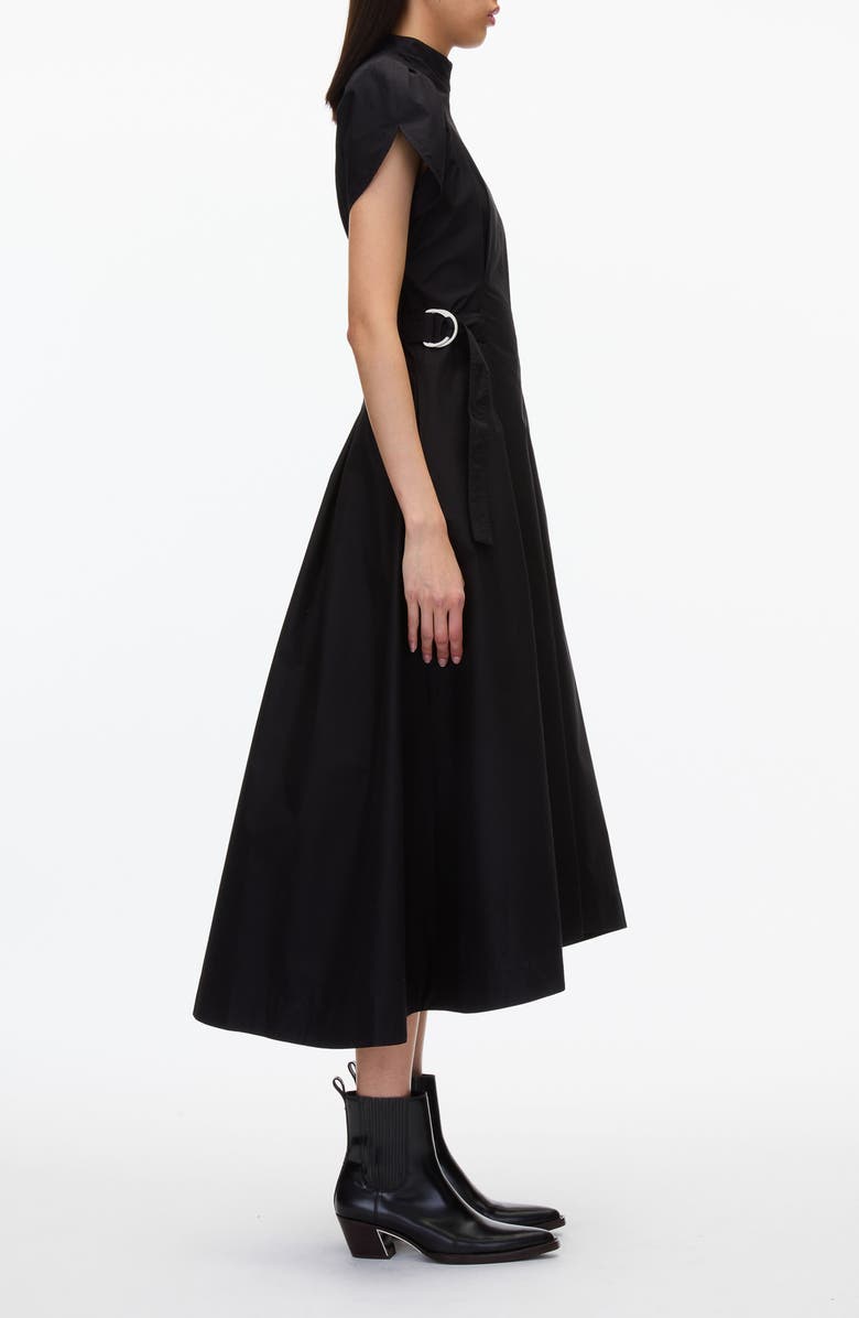 3.1 Phillip Lim Poplin Flare Dress, Alternate, color, Black