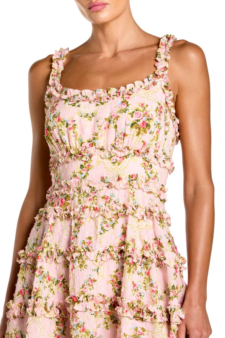 Floral Square Neck Ruffle Mini Dress, Alternate, color, Pink Multi