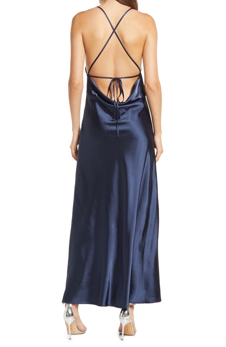 Lulus One Last Glance Satin Evening Gown, Alternate, color, 