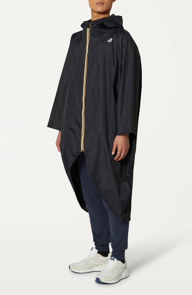 K-Way Rennes Waterproof Packable Rain Poncho, Alternate, color, Black Pure