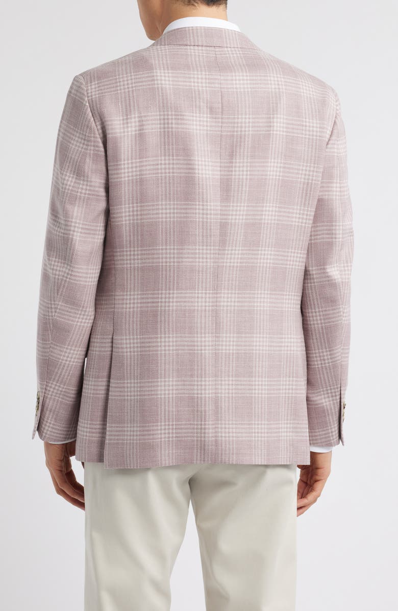 Peter Millar Hyperlight Soft Plaid Wool & Silk Blend Sport Coat, Alternate, color, Pink