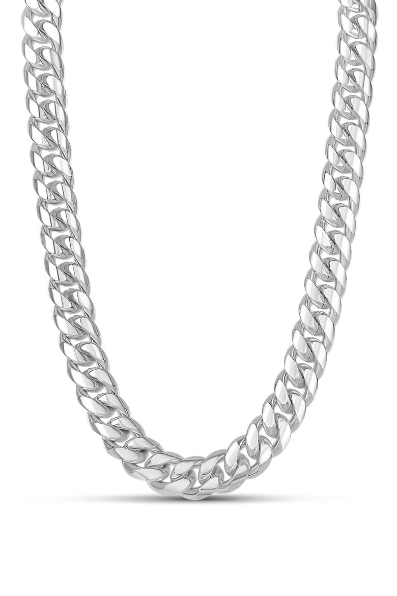 Tori Cuban Chain Choker Necklace, Main, color, SILVER