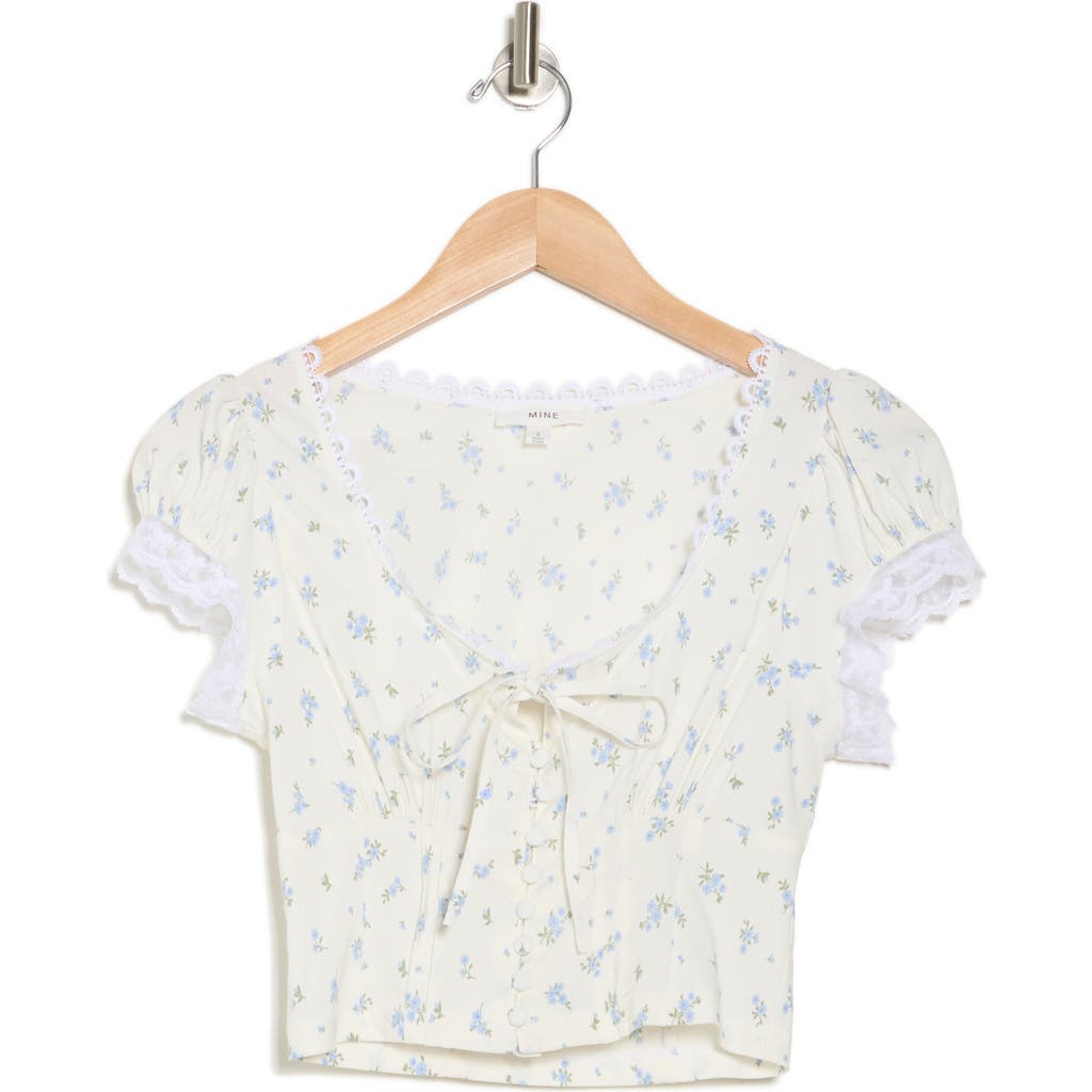 BLU PEPPER BLU PEPPER FLUTTER SLEEVE CROP TOP