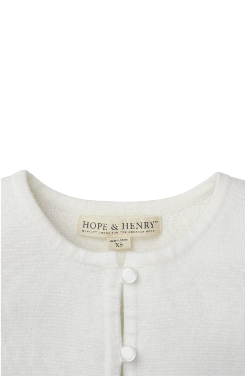 Hope & Henry Girls' Cropped Curved Hem Cardigan, Infant, Alternate, color, White