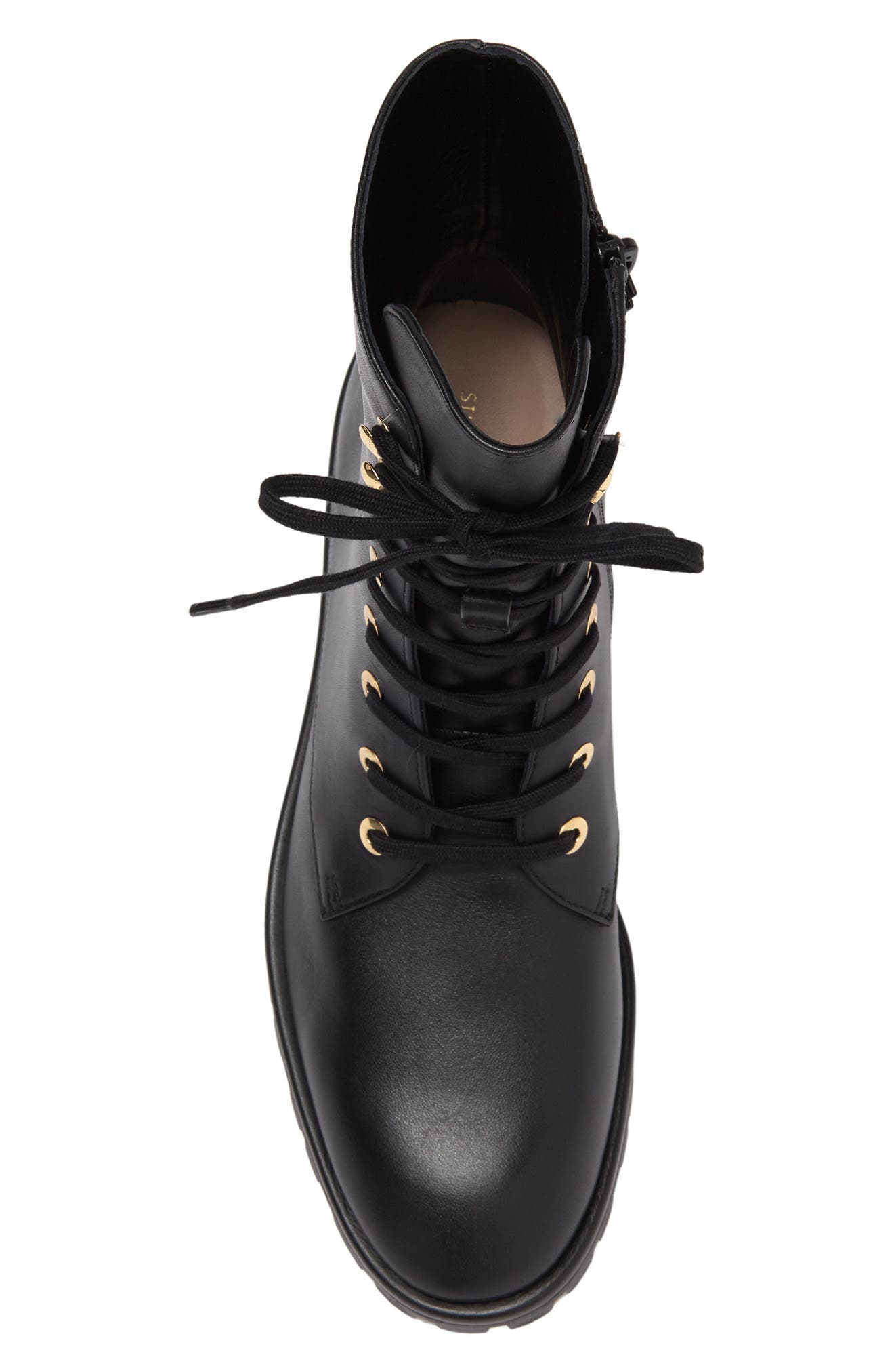 Stuart Weitzman Laine Leather Combat Boot, Alternate, color, 