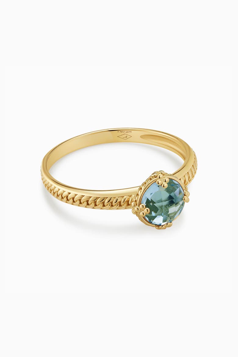 14K Gold Gemstone Antica Ring, Alternate, color, Yellow Gold - Blue Topaz
