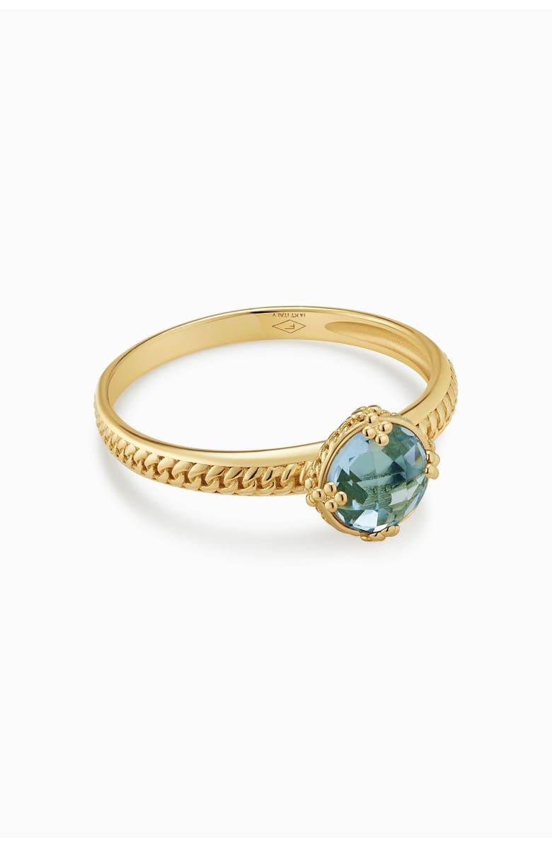 Oradina 14K Gold Gemstone Antica Ring, Alternate, color, Yellow Gold - Blue Topaz