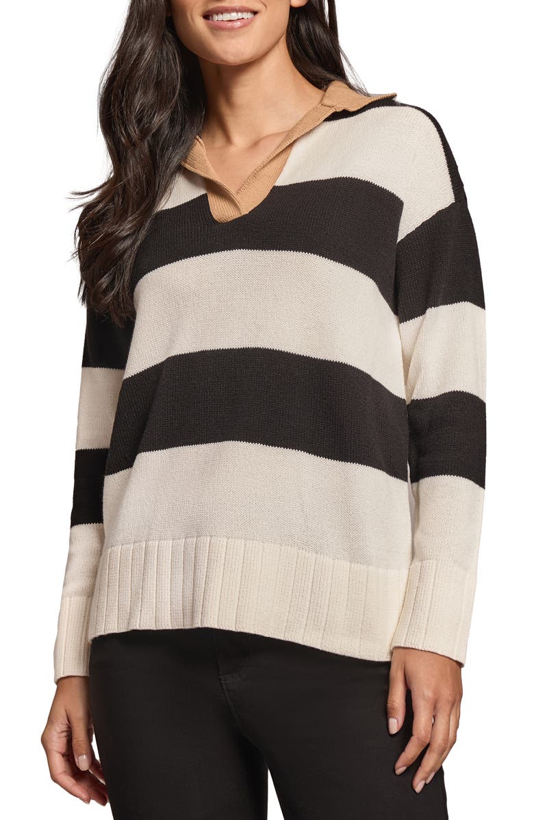 Jones New York Stripe Polo Sweater, Main, color, 