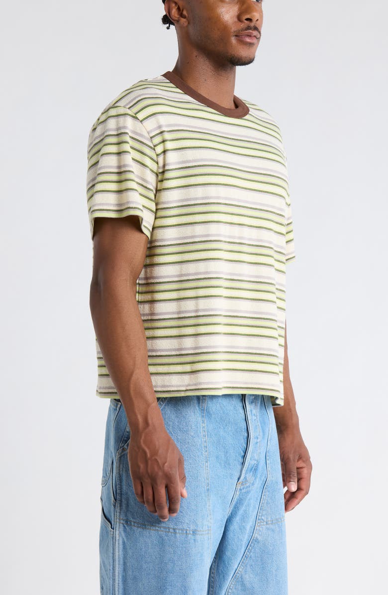 Brain Dead Looped Stripe T-Shirt, Alternate, color, Green Multi