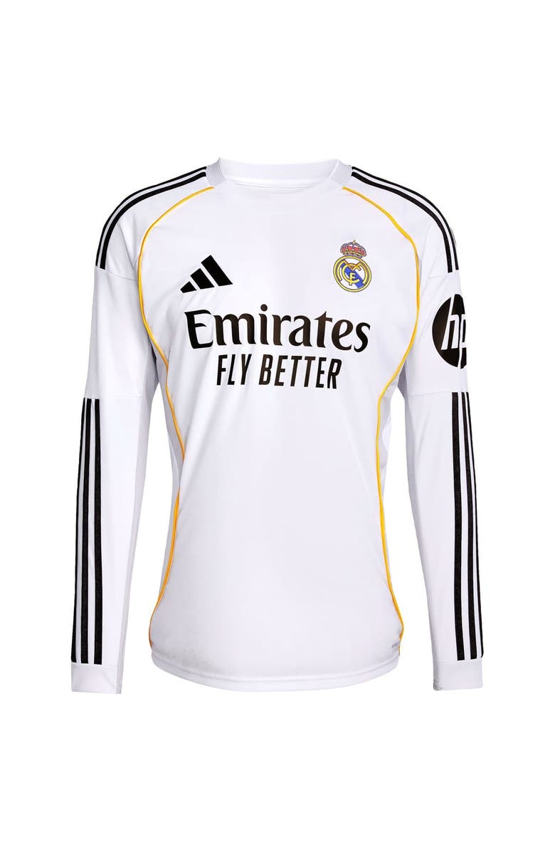adidas Men's adidas Kylian Mbappé White Real Madrid 2025/26 Home Replica Long Sleeve Jersey, Alternate, color,