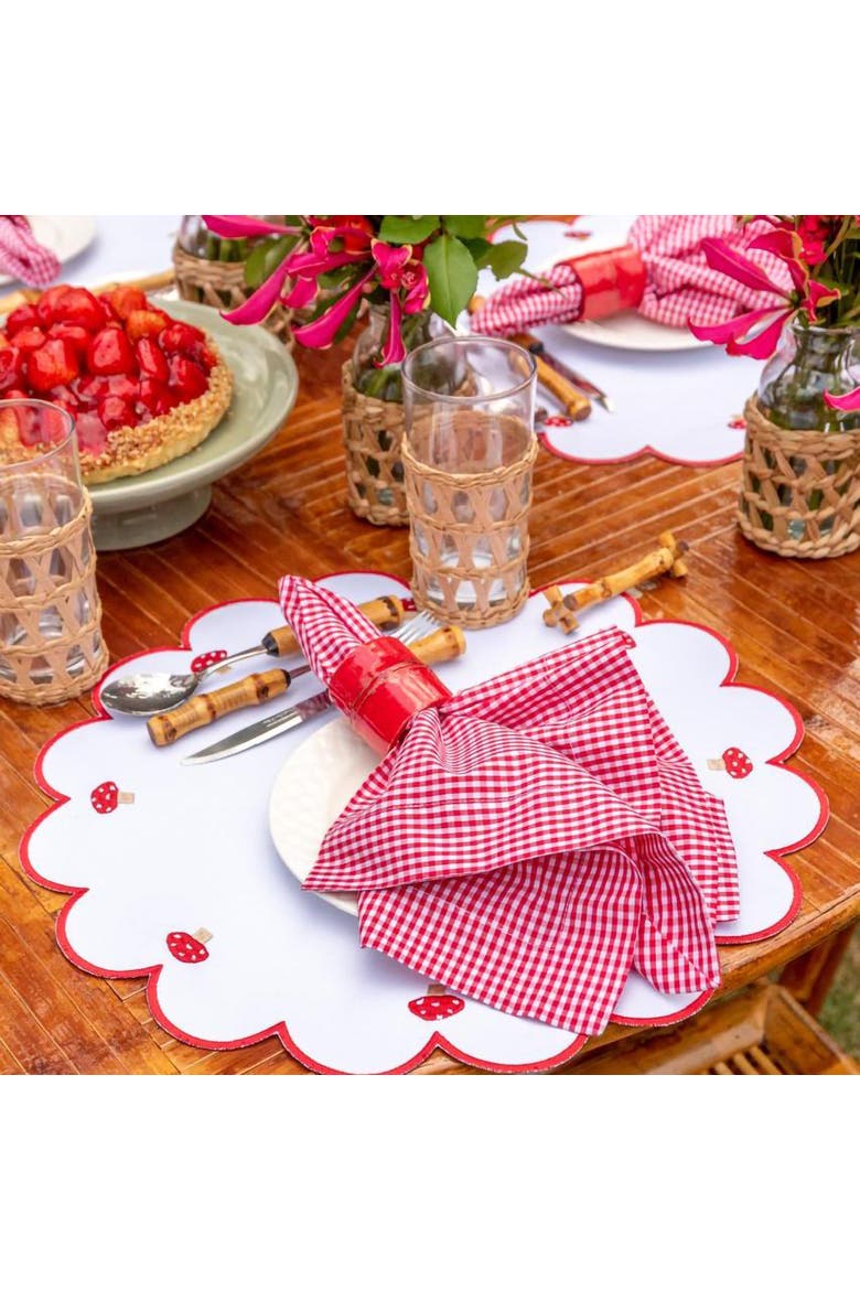 Mushroom Placemat, Alternate, color, White