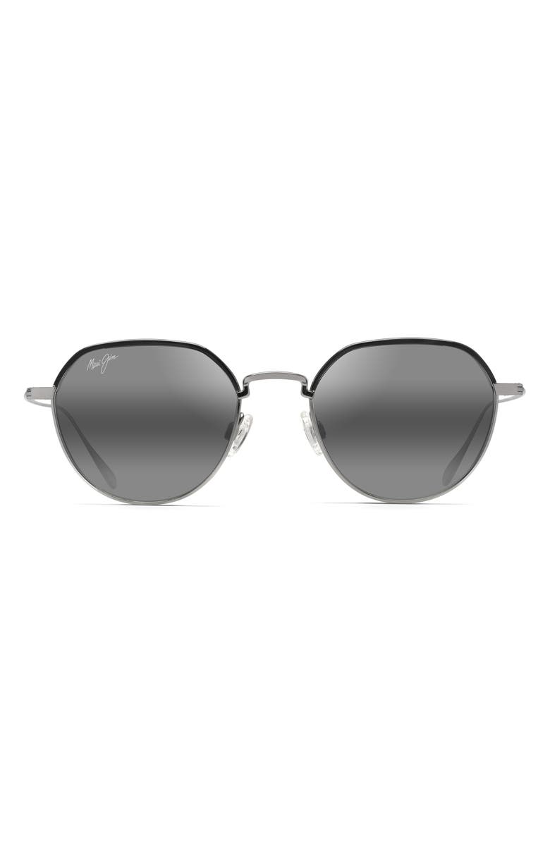 Maui Jim Island Eyes 50mm Mirrored PolarizedPlus2<sup>®</sup> Square Sunglasses, Main, color, Titanium