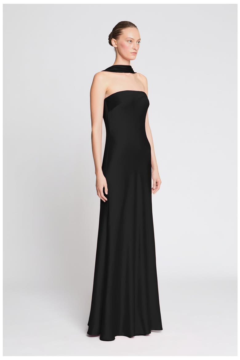 Vali Crepe Gown, Alternate, color, Black