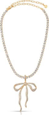 Ettika Pavé Bow Tennis Necklace