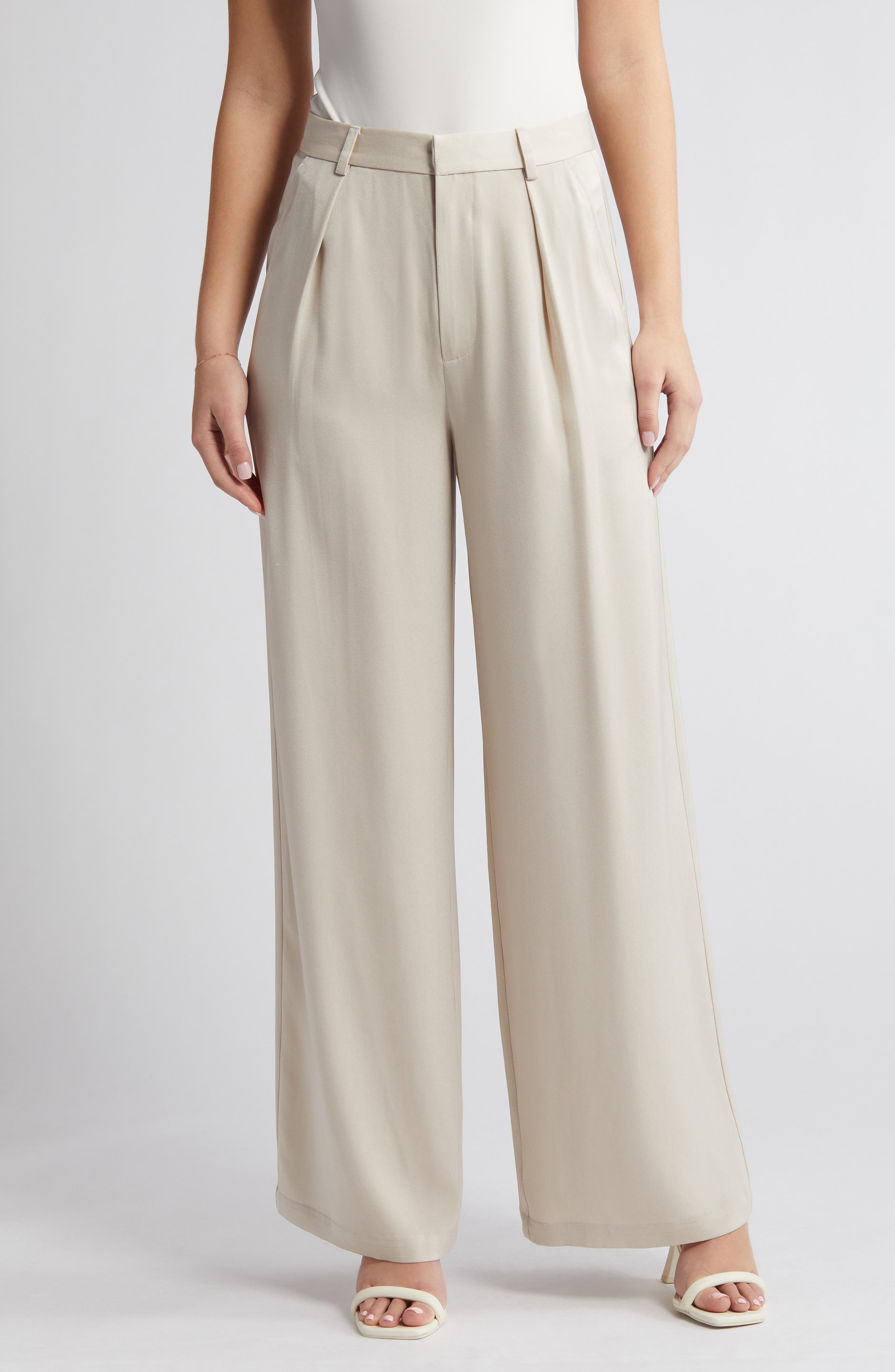 Jennie High Waist Wide Leg Satin Pants