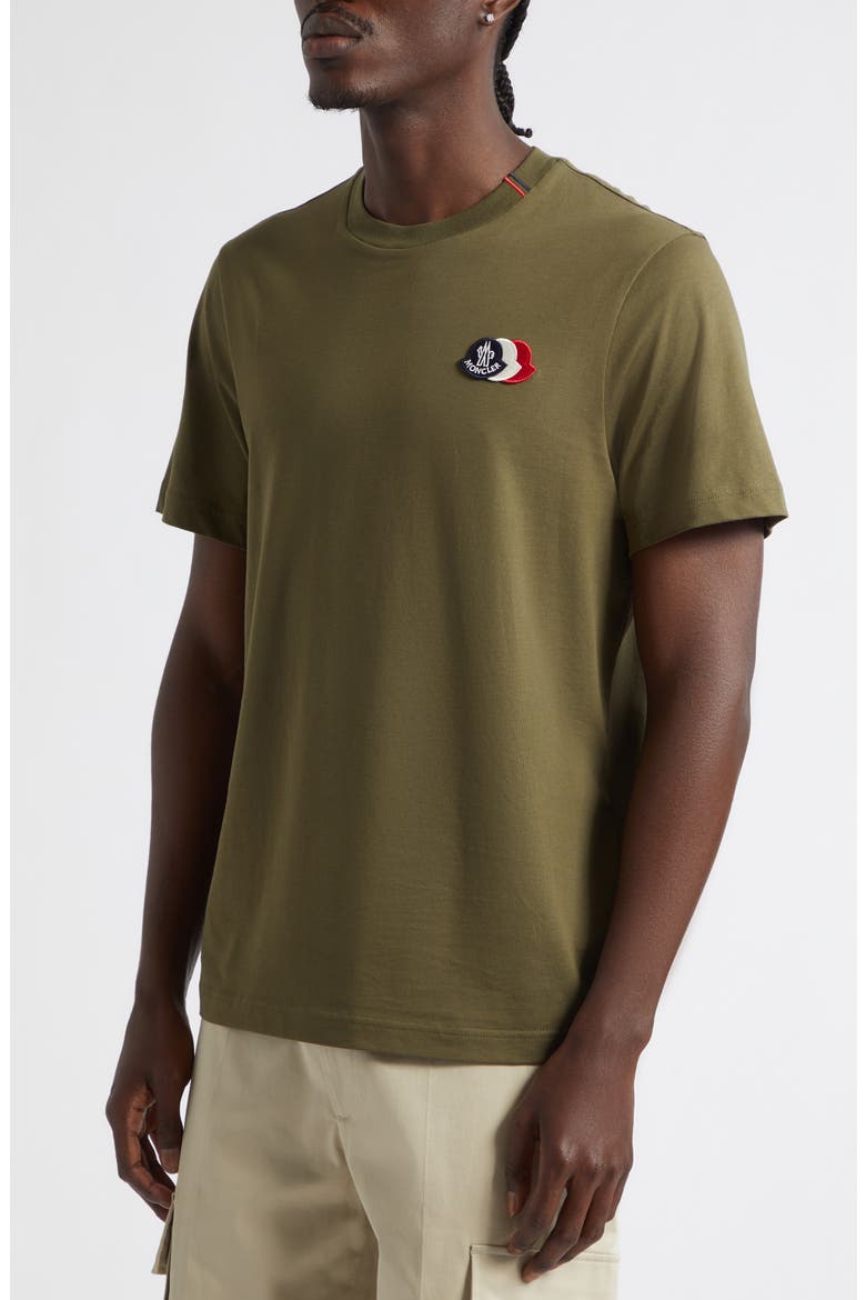 Tricolor Logo Patch T-Shirt, Alternate, color, OLIVE NIGHT