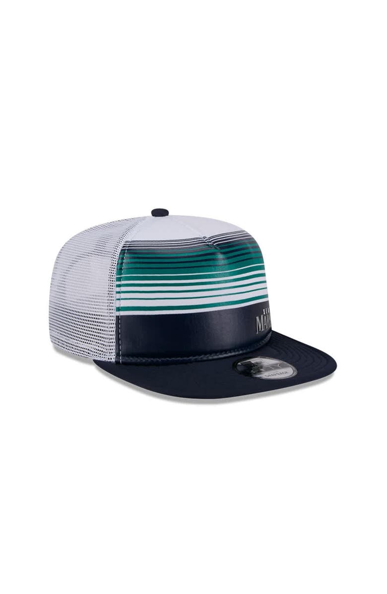 New Era Men's New Era White Seattle Mariners Team Horizon 9FIFTY A-Frame Trucker Snapback Hat, Alternate, color, White