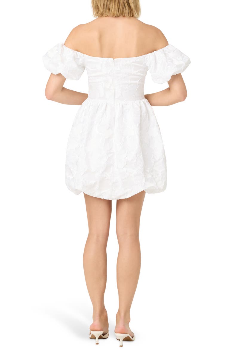 ASTR the Label Floral Jacquard Off the Shoulder Minidress, Alternate, color, White