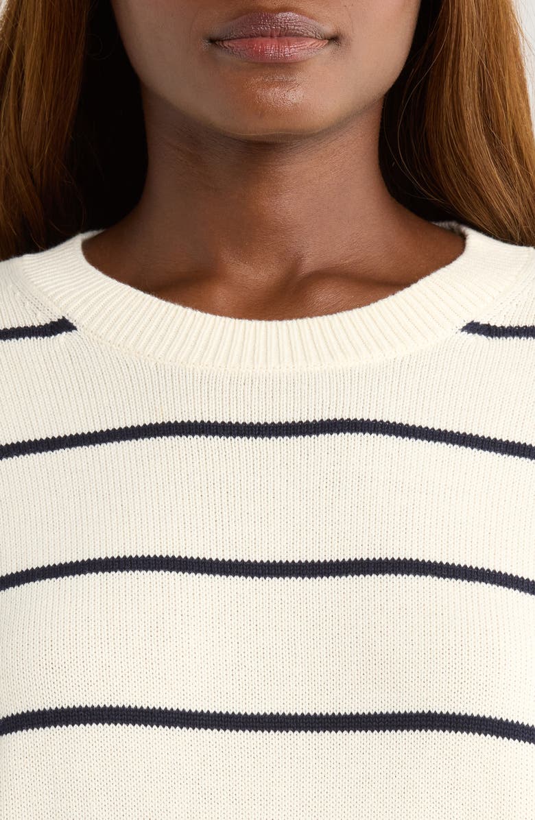 Madewell Mixed Knit Stripe Sweater, Alternate, color, Navy Stripe Combo