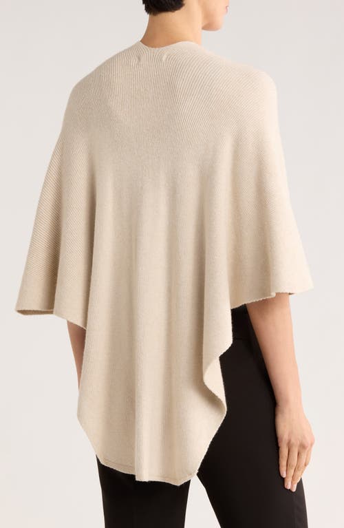 Patrizia Luca Faux Fur Trim Sweater Wrap In Neutral
