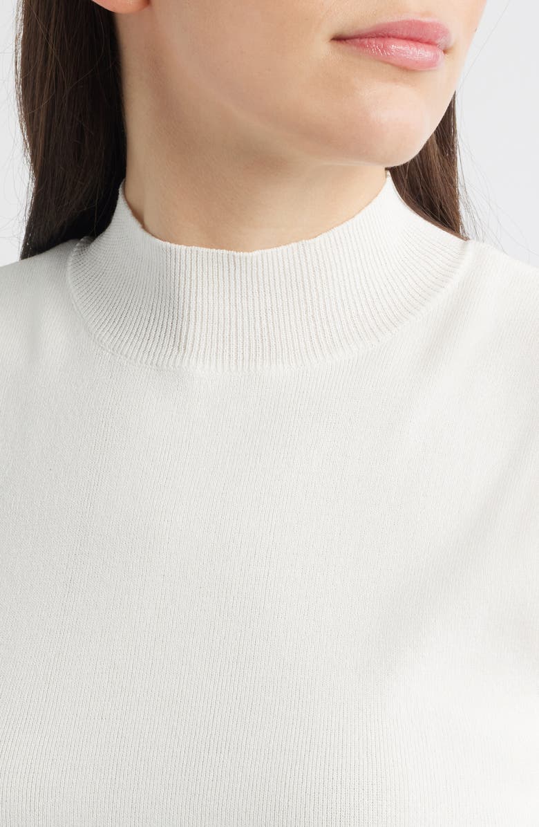 Tahari ASL Sleeveless Mock Neck Sweater, Alternate, color, Ivory