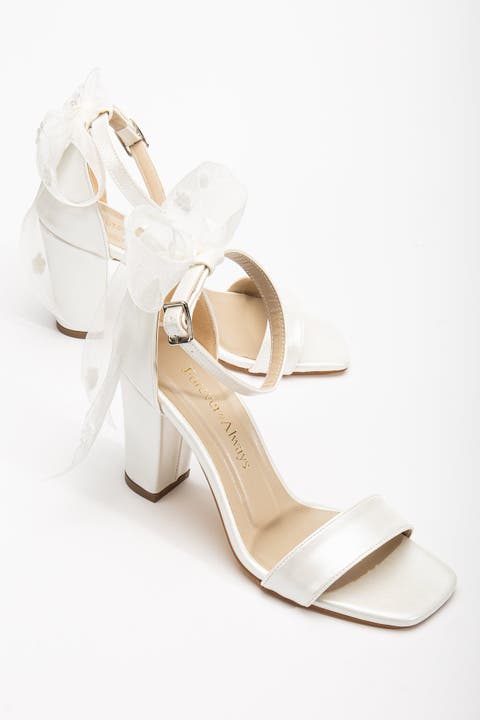 Rafaelle Bridal Sandals with Lace Back Bow