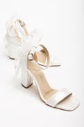 Forever & Always Shoes Rafaelle Bridal Sandals with Lace Back Bow