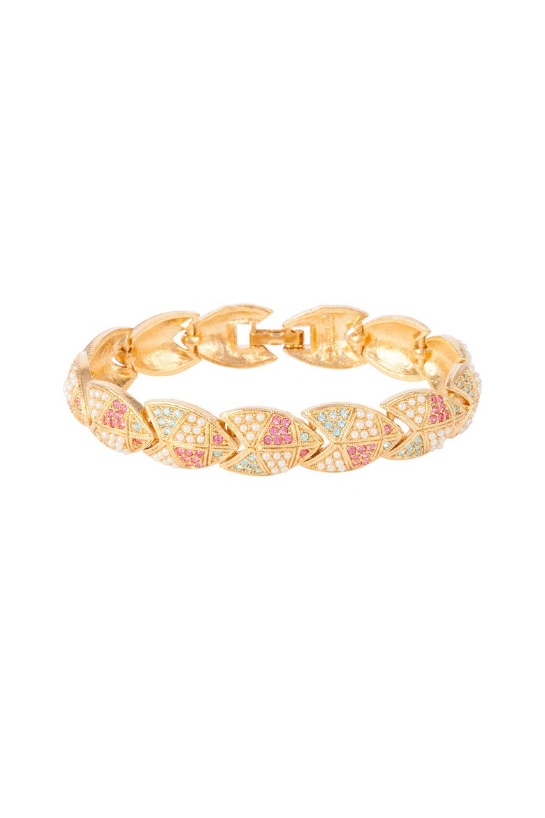 1980s Vintage D'Orlan Pastel and Faux Pearl Bracelet, Main, color, Pastel and Faux Pearl