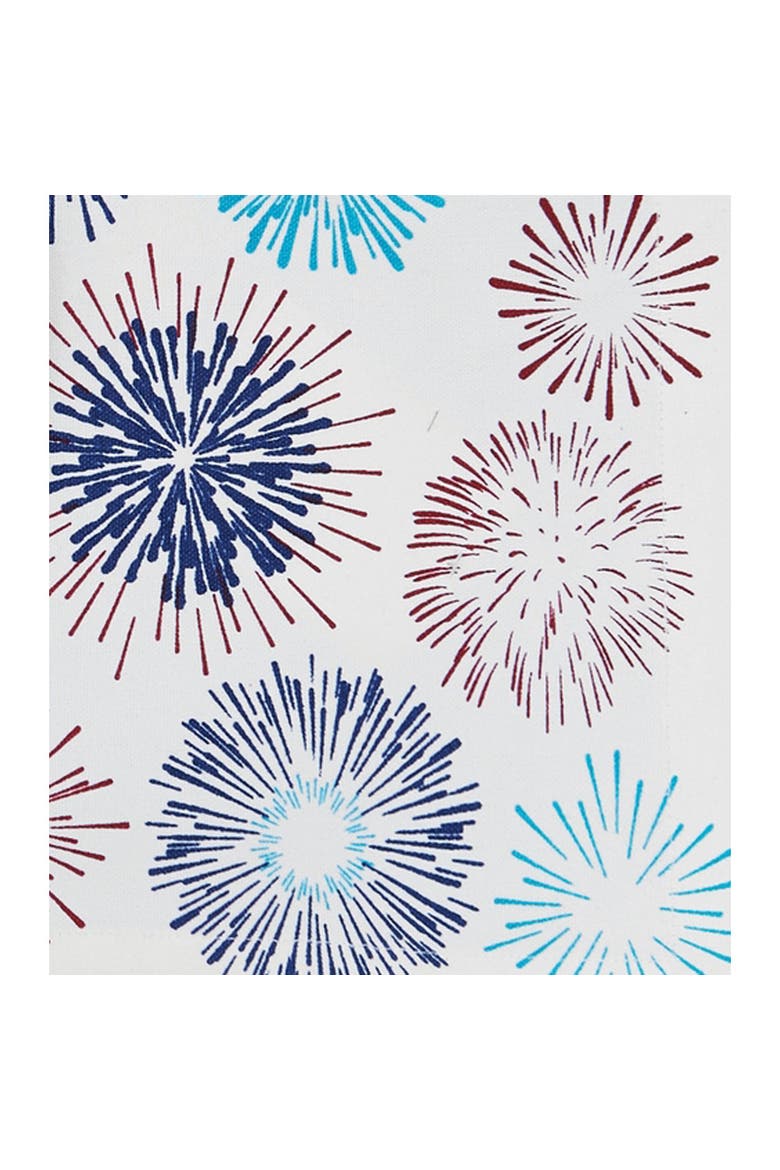 Patriotic Red & Blue Firework Sparkle 4th of July Cotton Tabletop Placemats, Set of 6, 14" x 20", Main, color, Blue