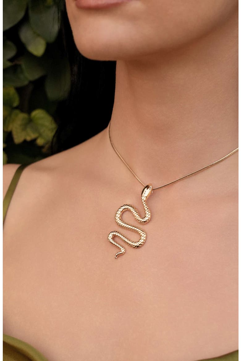Serpentina Cubic Zirconia Pendant Necklace, Alternate, color, GOLD
