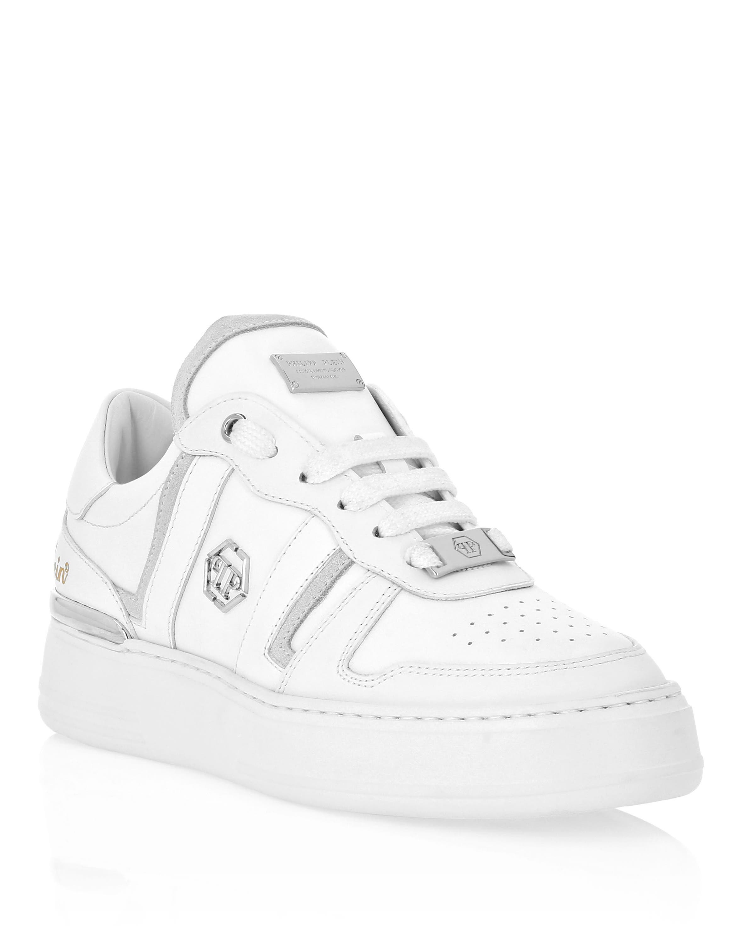 Low Top Sneakers Stripes Unisex, Main, color, white