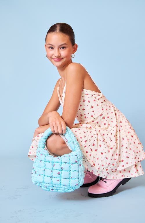 Omg Accessories Kids' Scrunch Quilted Hobo In Light Aqua