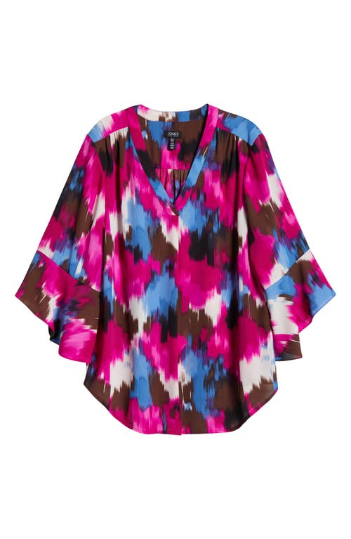 Jones New York Plus Size Printed Flutter-sleeve Blouse