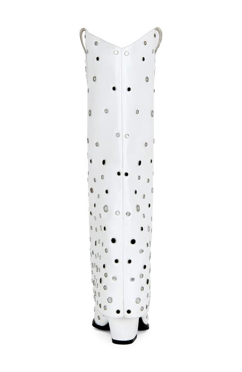 Azalea Wang Madlock Embellished Western Boot In White
