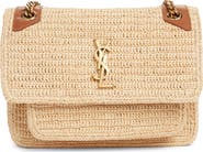 Saint Laurent Medium Niki Woven Raffia Shoulder Bag
