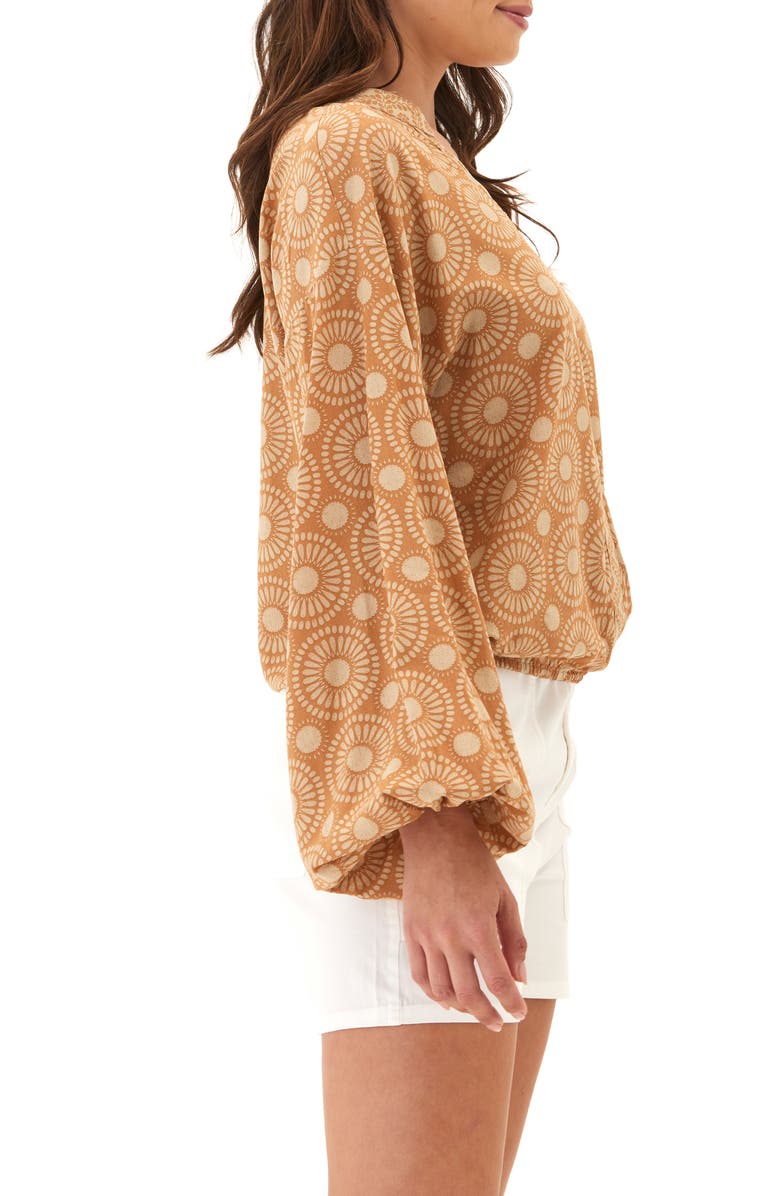 Threads 4 Thought Medallion Print Balloon Sleeve Top, Alternate, color, 