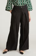 Universal Standard Marley Pleated Linen Blend Wide Leg Pants