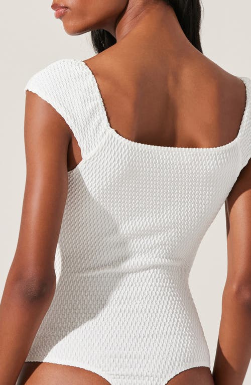 Astr The Label Ninette Textured Bodysuit In White