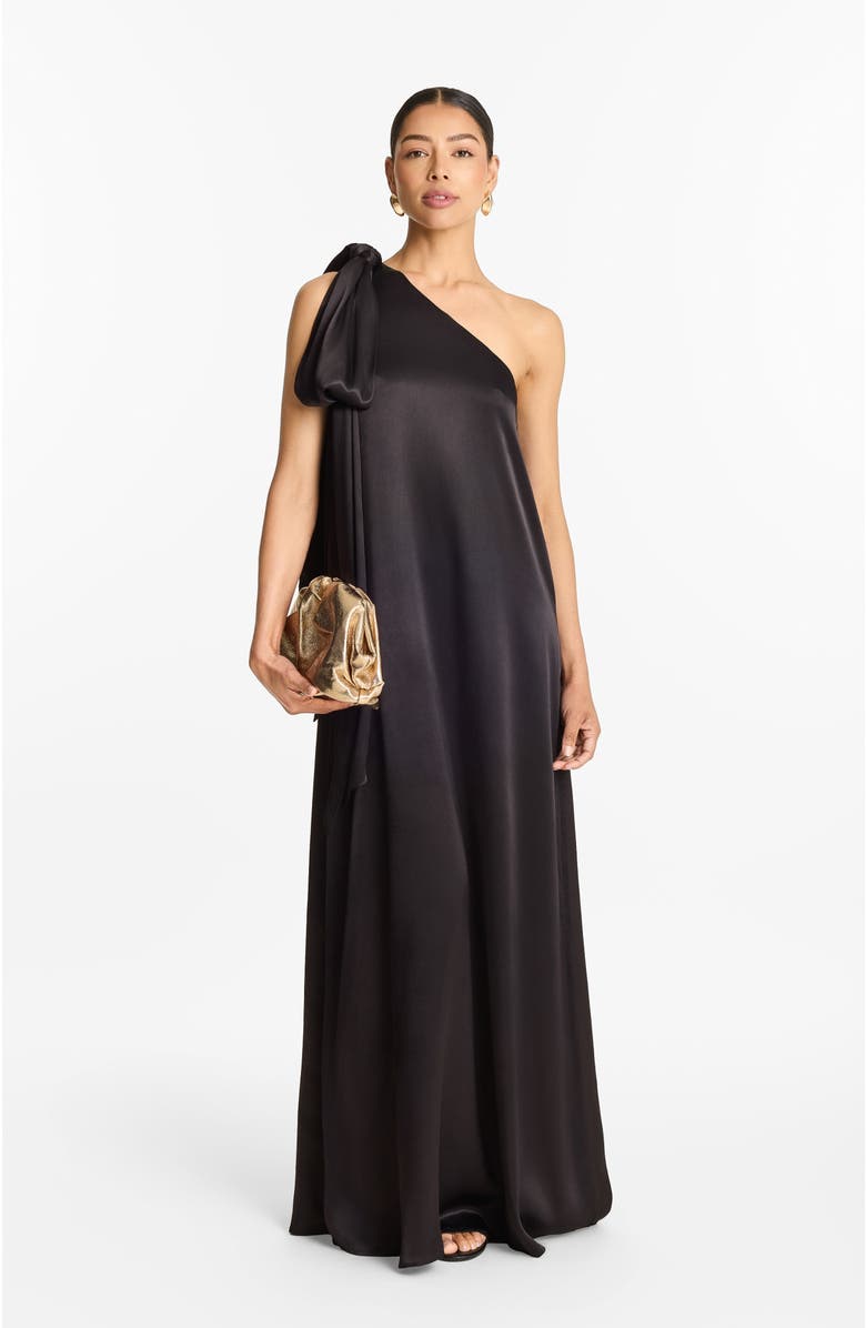 DIARRABLU One-Shoulder Raya FSC<sup>®</sup> Certified Viscose Gown in Nala Noir, Alternate, color, Nala Noir