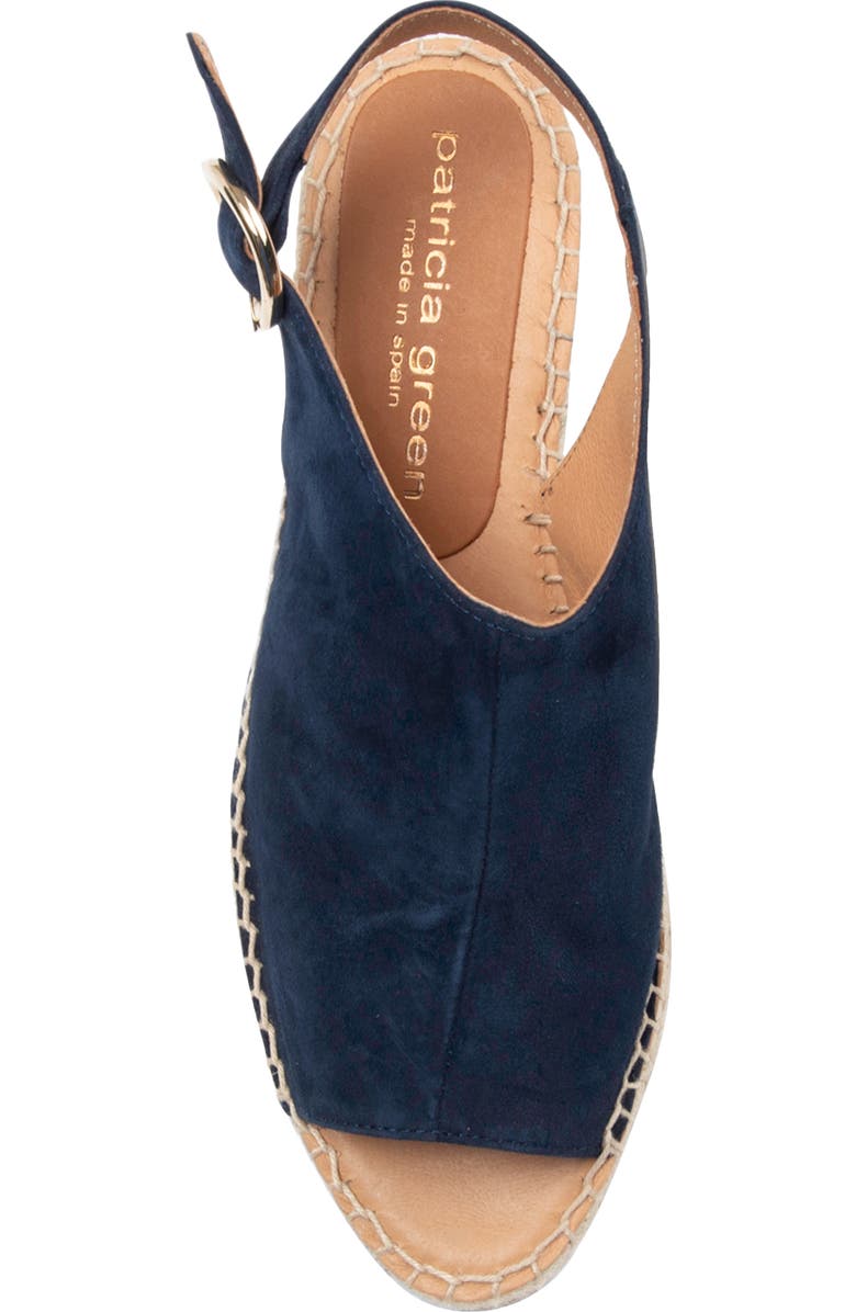 patricia green Stella Slingback Espadrille Platform Wedge Sandal, Alternate, color, Navy Suede